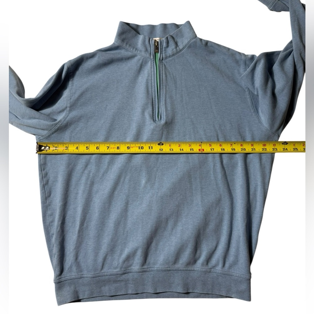 Peter Millar Bundle Blue 1/4 Zip Pullover Sweater Mens Medium Cotton Golf Preppy - Picture 5 of 15
